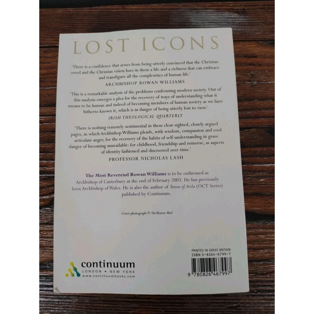 Lost Icons:‎ Reflections on Cultural Bereavement By Rowan Willia